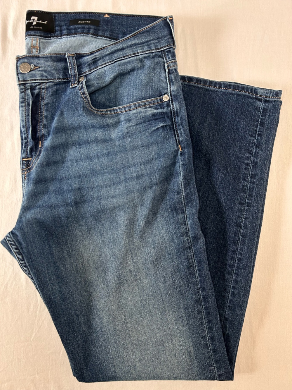 7 For All Mankind Austyn Relaxed Straight Jeans Mens 36 Medium Wash
